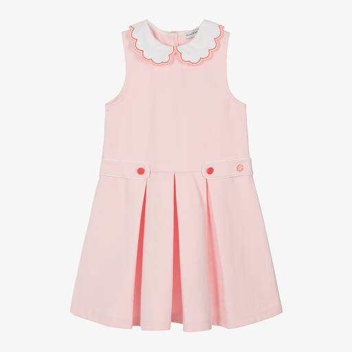 Beatrice & George-Girls Pink Milano Cotton Jersey Dress | Childrensalon