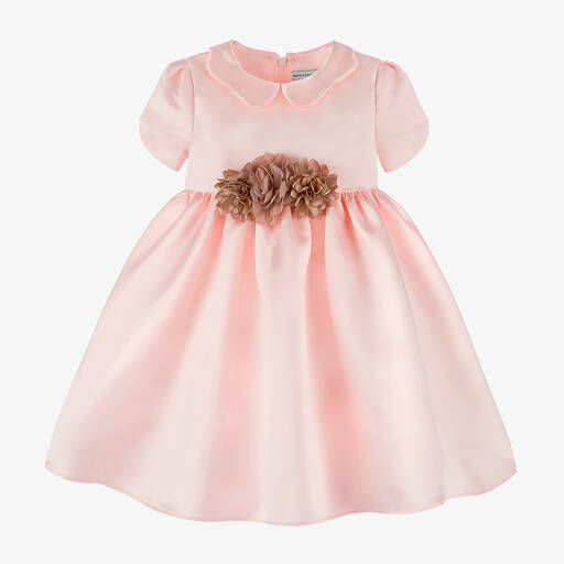 Beatrice & George-Girls Pink Satin Dress | Childrensalon