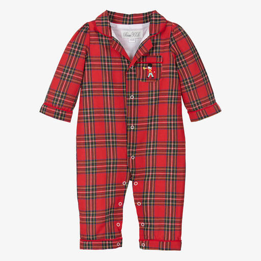 Beau KiD-Combi-pantalon à carreaux rouge | Childrensalon