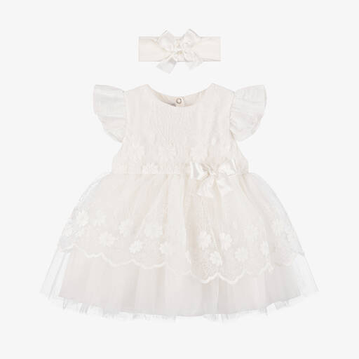 Beau KiD-Baby Girls Ivory Tulle Dress Set | Childrensalon
