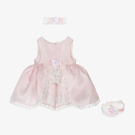Beau KiD-Розовый комплект с кружевным платьем для малышек | Childrensalon