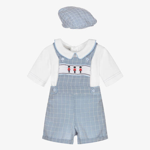 Beau KiD-Blue & White Baby Shorts Set | Childrensalon