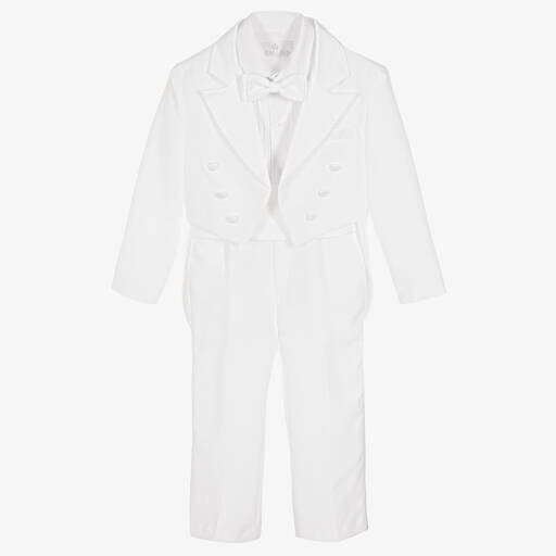 Beau KiD-Boys 5 Piece White Tuxedo Suit | Childrensalon