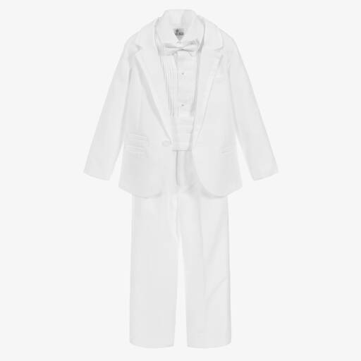 Beau KiD-بدلة تاكسيدو 5 قطع لون أبيض للأولاد | Childrensalon