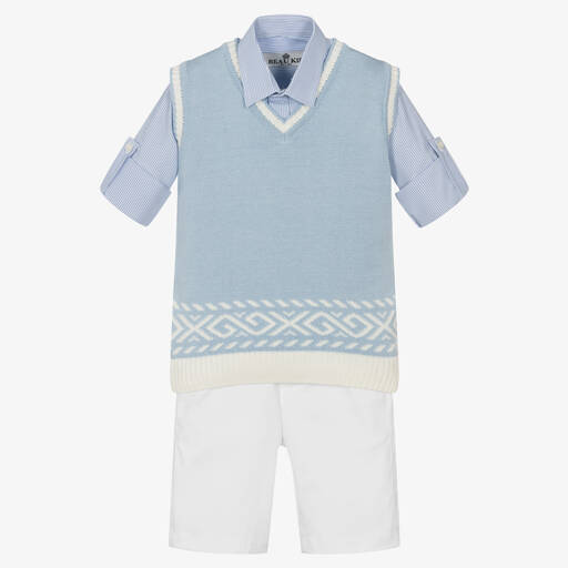 Beau KiD-Комплект с голубой рубашкой и шортами из хлопка | Childrensalon