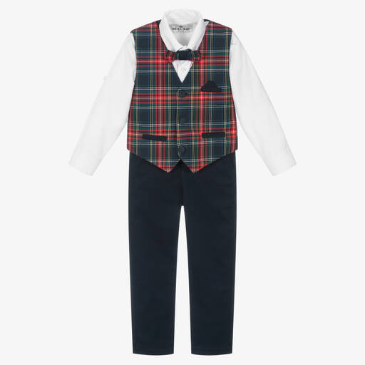 Beau KiD-Boys Blue Tartan Outfit Set | Childrensalon