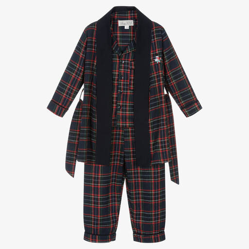 Beau KiD-Boys Blue Tartan Pyjama Set | Childrensalon