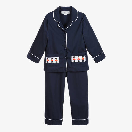 Beau KiD-Темно-синяя пижама из хлопка для мальчиков | Childrensalon