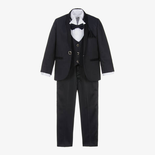 Beau KiD-Boys Navy Blue Tuxedo Suit | Childrensalon