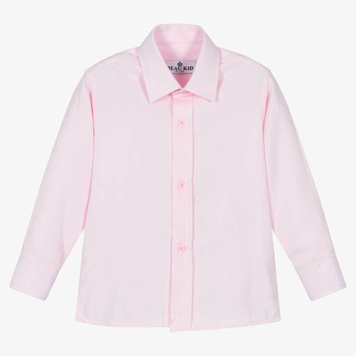 Beau KiD-قميص مزيج قطن لون زهري للأولاد | Childrensalon
