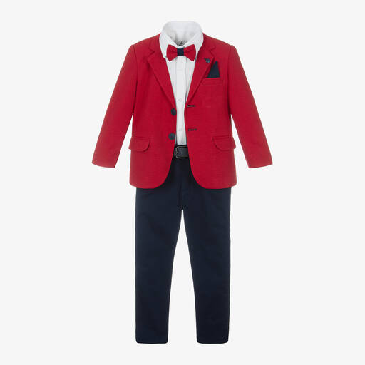 Beau KiD- بدلة لون أحمر وأزرق للأولاد | Childrensalon