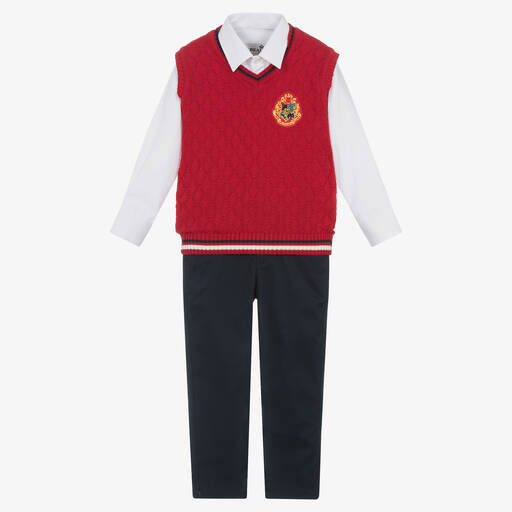 Beau KiD-Boys Red & Navy Blue Trouser Set  | Childrensalon