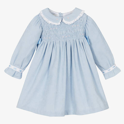 Beau KiD-Girls Blue Corduroy Dress | Childrensalon