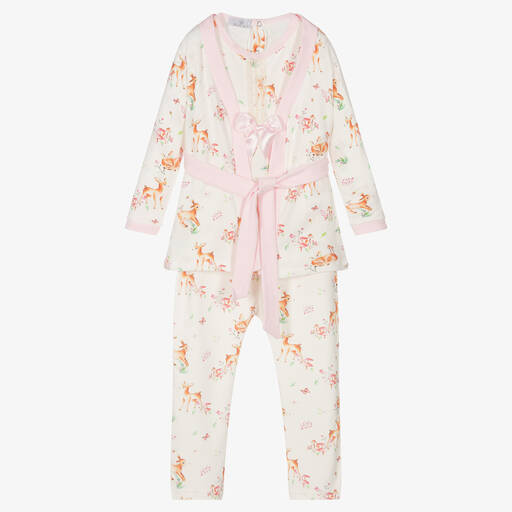 Beau KiD-Кремовый комплект с пижамой из хлопка для девочек | Childrensalon