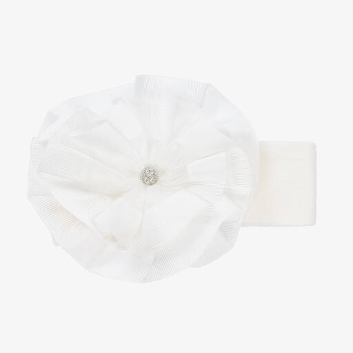 Beau KiD-Кремовая повязка на голову с рюшами для девочек | Childrensalon