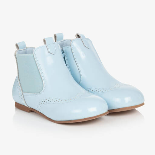 Beau KiD-Синие ботинки челси из лакированной кожи | Childrensalon