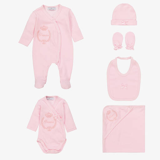 Beau KiD-Girls Pink Cotton Babysuit Set | Childrensalon