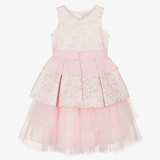 Beau KiD-Girls Pink Jacquard Dress | Childrensalon