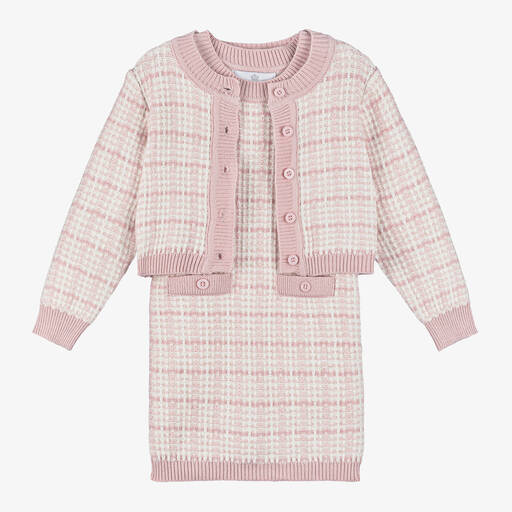 Beau KiD-Girls Pink Knitted Dress Set | Childrensalon