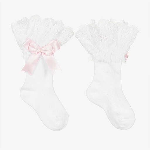 Beau KiD-Socquettes blanches en coton fille | Childrensalon