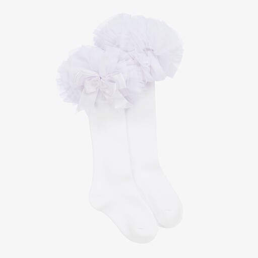 Beau KiD-Girls White Cotton Frill Socks | Childrensalon