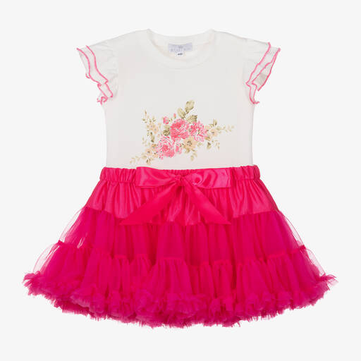 Beau KiD-Girls White & Pink Tutu Skirt Set | Childrensalon