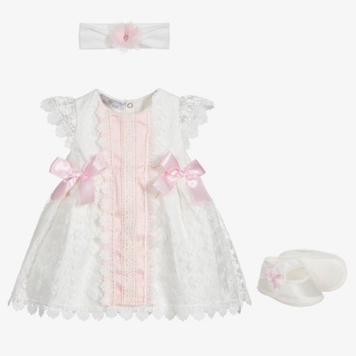 Beau KiD-Ivory & Pink Dress Set | Childrensalon