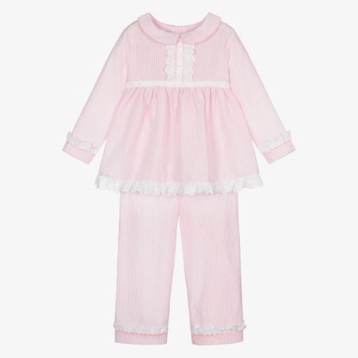 Beau KiD-Pink Striped Cotton Pyjamas | Childrensalon