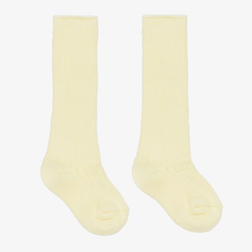 Beau KiD-Yellow Ribbed Cotton Socks | Childrensalon
