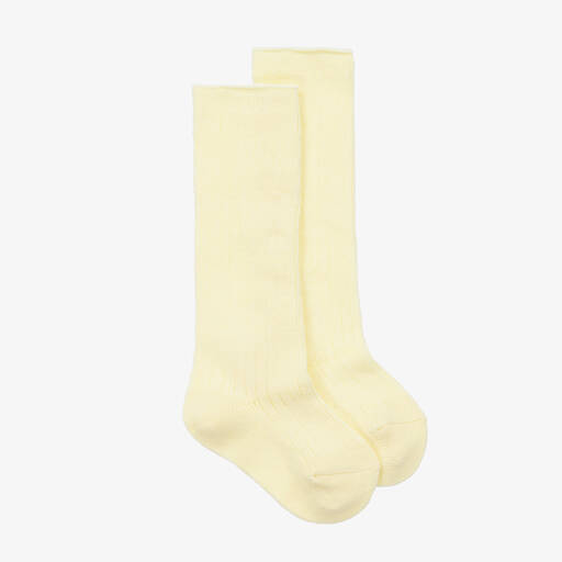 Beau KiD-Chaussettes jaunes côtelées en coton | Childrensalon