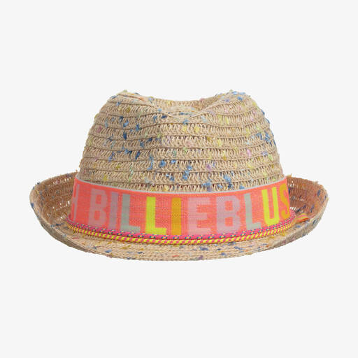 Billieblush-Girls Beige Straw Hat | Childrensalon
