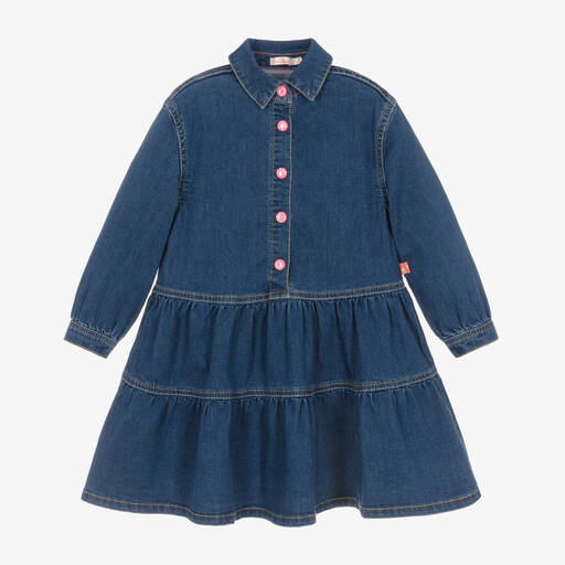 Billieblush-Girls Blue Denim Sequin Dress | Childrensalon