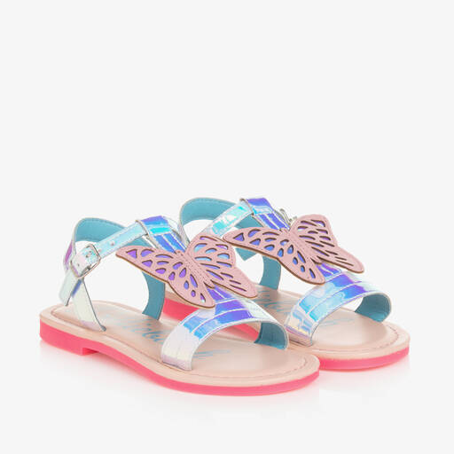 Billieblush-Girls Blue & Pink Butterfly Sandals | Childrensalon