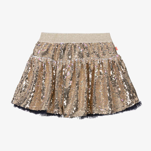 Billieblush-Girls Gold Reversible Sequin Skirt | Childrensalon