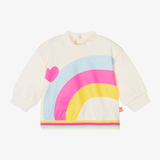 Billieblush-Girls Ivory Cotton Rainbow Sweatshirt | Childrensalon