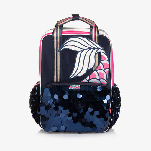 Billieblush-Girls Navy Blue Mermaid Backpack (34cm) | Childrensalon