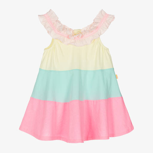 Billieblush-Girls Neon Pink Cotton Jersey Dress | Childrensalon
