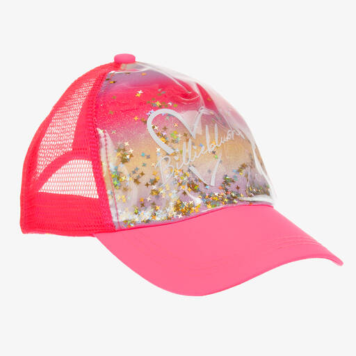 Billieblush-Girls Neon Pink Glitter Star Cap | Childrensalon