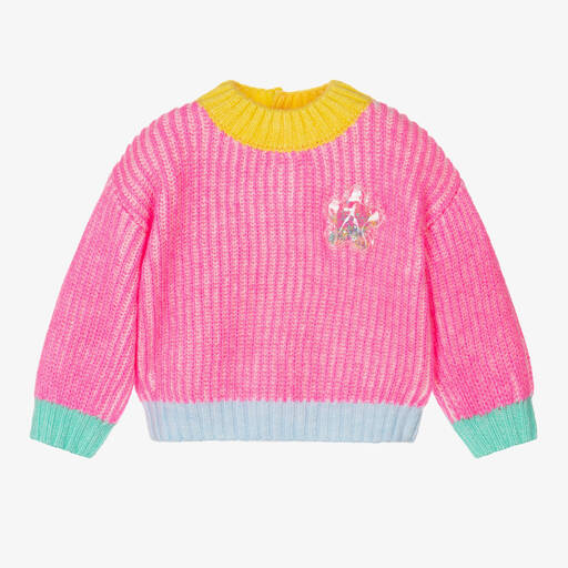 Billieblush-Girls Neon Pink Knitted Sweater | Childrensalon