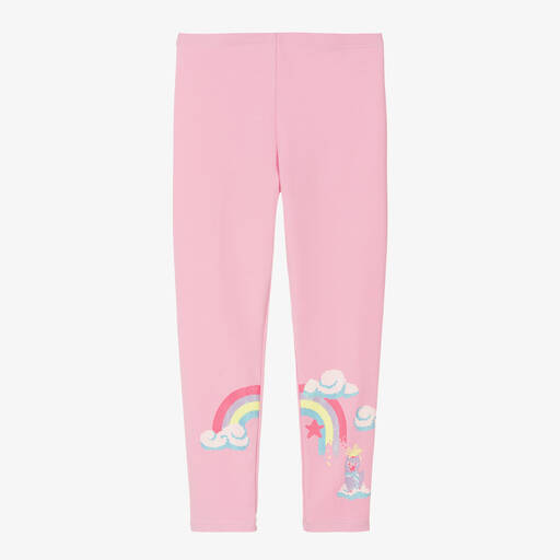 Billieblush-Girls Pale Pink Rainbow Pixel Leggings | Childrensalon