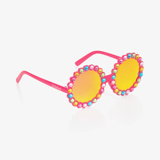 Billieblush-Girls Pink Circular Sunglasses (UV400) | Childrensalon