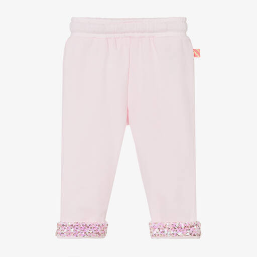 Billieblush-Girls Pink Cotton & Sequin Joggers | Childrensalon