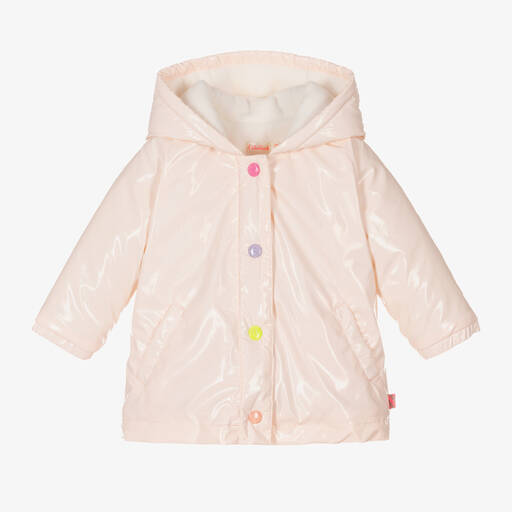 Billieblush-Girls Pink Hooded Coat | Childrensalon