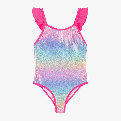 Billieblush-Girls Pink Iridescent Swimsuit  | Childrensalon