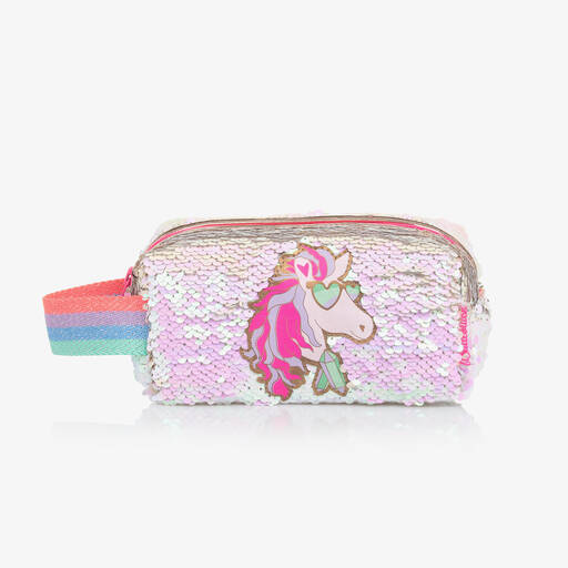 Billieblush-Girls Pink Sequin Pencil Case (17cm) | Childrensalon