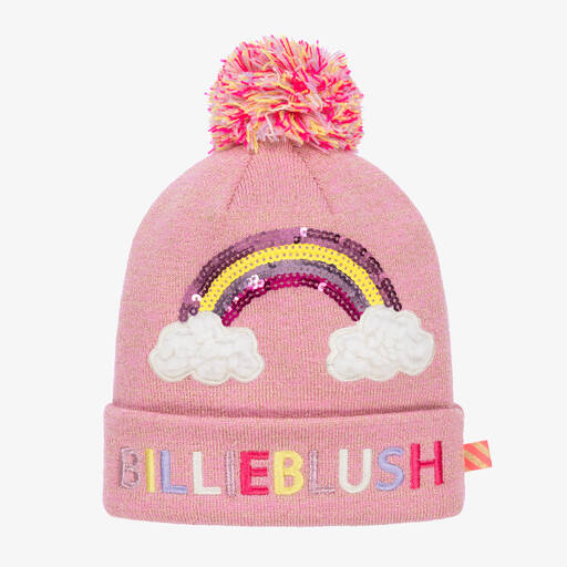 Billieblush-Розовая шапка с радугой и пайетками | Childrensalon