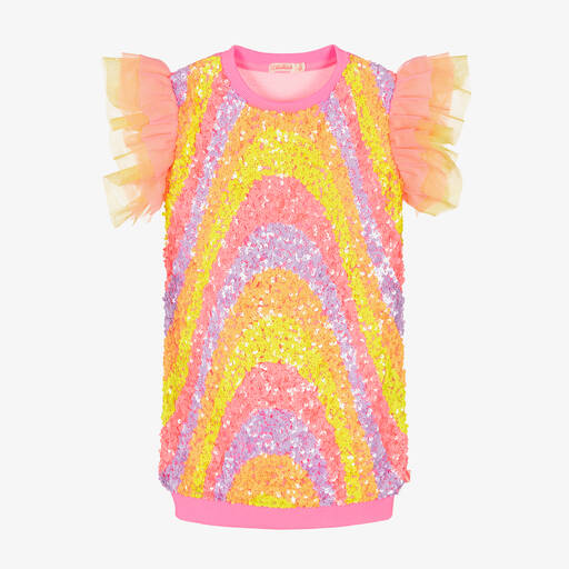 Billieblush-Girls Pink Sequinned Sweatshirt Dress | Childrensalon