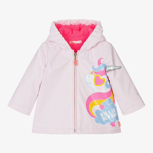 Billieblush-Girls Pink Unicorn Raincoat | Childrensalon