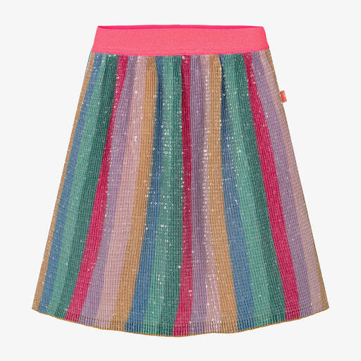 Billieblush-Girls Rainbow Pleated Sequin Skirt | Childrensalon