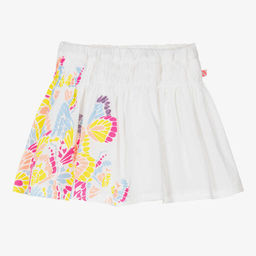 Billieblush-Girls White Cotton Butterfly Skirt | Childrensalon